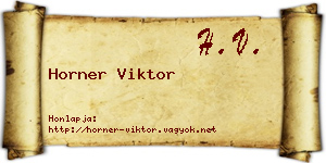 Horner Viktor névjegykártya